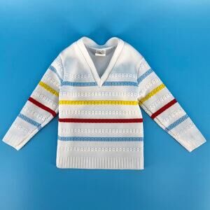 70s V Neck polyester 2T kids sweater 1970s vintage